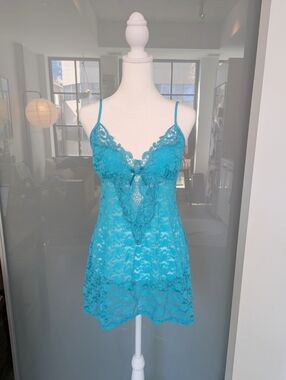 Vintage blue lace baby doll dress nighty from In Bloom by Jonquil